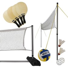 Lifetime 90541 Volleyball, Paddle Badminton,  Pickleball Set 20 feet, Black
