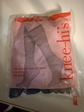 Vintage Silkies Knee-Hi's Queen Off Black Barely Black 3 Pair Pack NOS Sealed
