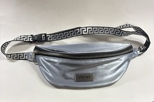 Versace Fragrances Silver Fanny Pack Belt Bag Pouch Metallic Travel