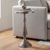 Beistelltisch Alu Silber 30Cm Metall Couchtisch Wohnzimmertisch Dekotisch Tisch