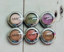 Lot x6 NYX Cosmetics Prismatic Eye Shadows Girl Talk Rose Dust VooDoo Fireball +