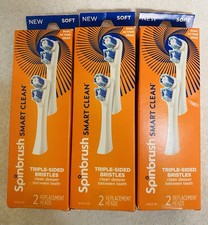 3 New Seal Spinbrush Smart Clean Soft Replacement Head 2 Packs 6 Total