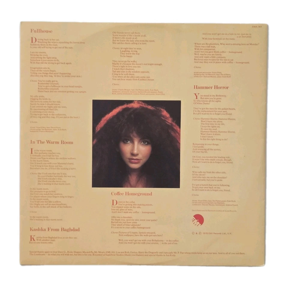 KATE BUSH "Lionheart" RARE AUSSIE 1978 10Tk VINYL LP w/WOW & HAMMER HORROR - Image 4 of 4