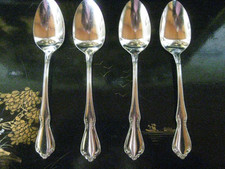 Set of 4 CHATEAU Stainless Oneidacraft DELUXE Glossy Silverware Teaspoons 6"