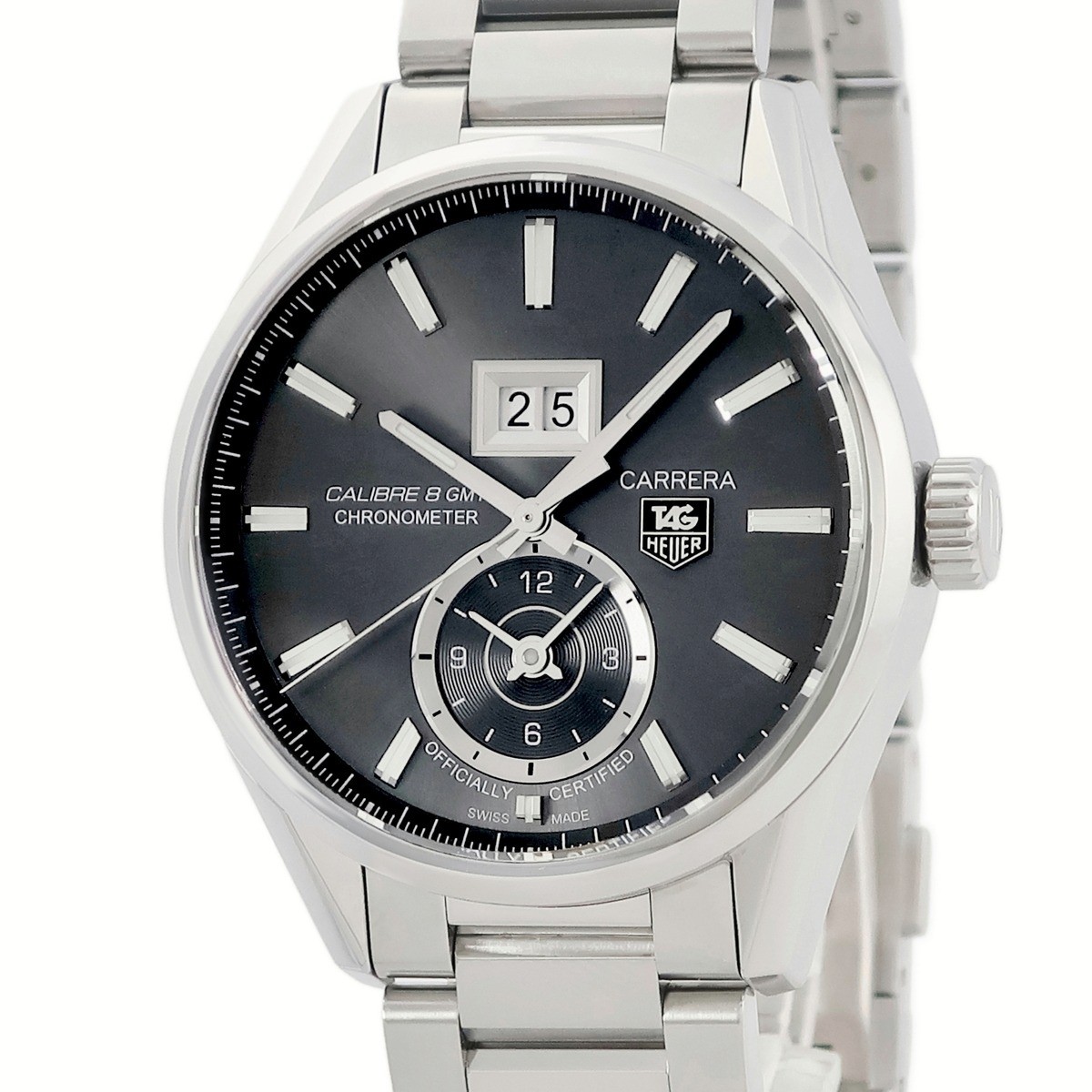 TAG Heuer Carrera Grand Date GMT Calibre 8 Grey Automatic Watch