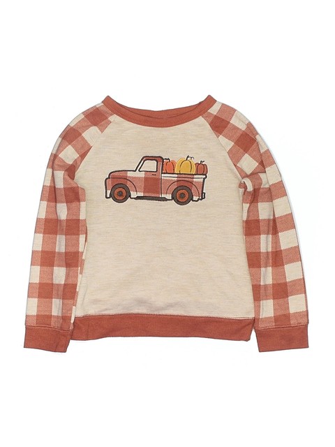 Way to Celebrate! Girls Brown Pullover Sweater 4T