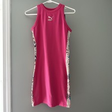 PUMA Iconic T7 Fitted Tank T-Shirt Dress Women's Pink NEW Size Small