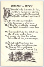 Vintage Concord Hymn Poem Postcard by Tichnor Bros. Boston MA