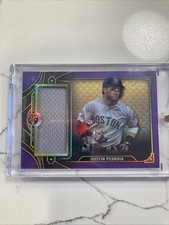 Dustin Pedroia 2022 Purple Jumbo Relic Game Used Jersey #1 of 36