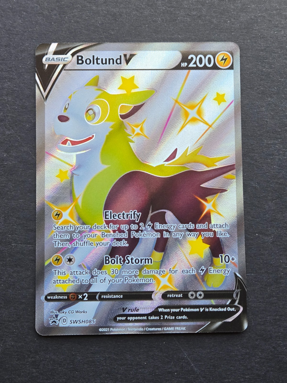 Pokemon BOLTUND V SWSH085 - 2021 SWORD & SHIELD BLACK STAR PROMO HOLO - NM+