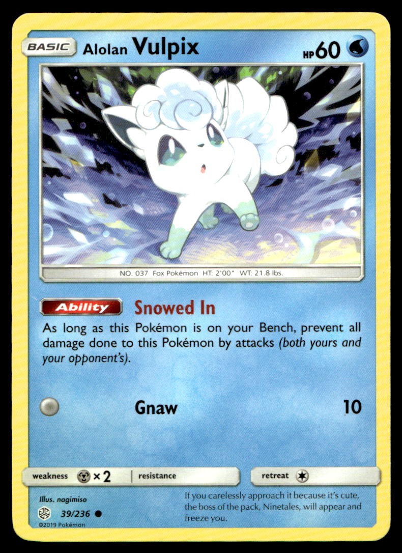 NM Alolan Vulpix [SM - Cosmic Eclipse 39/236] Common Pokemon TCG