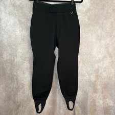 Vintage Schoeller Wool Blend Stirrup Ski Pants Womens Size 10 Black Made in USA