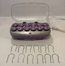 Conair Ion Shine Hot Rollers 12 Jumbo Curlers With Clips TESTED CHV14IX