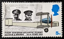 Großbritannien 1969 Mi511 Flugzeug Alcock & Brown Briefmarke Stamp Sello used