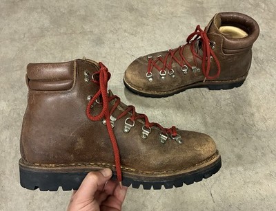 Vintage Raichle Men's Size 9.5 M Swiss Leather Hiking Mountaineering Boots