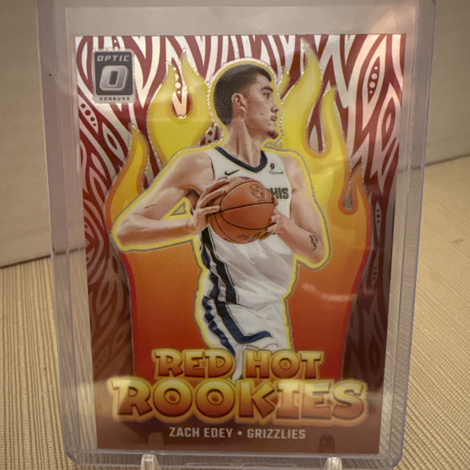 Zach Edey 2024-25 Donruss Optic - Red Hot Rookies Silver Prizm RC #4 Grizzlies