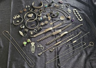 INCREDIBILE lotto gioielli in argento sterling 383 95 grammi FRESCHI D'ESTATE vintage