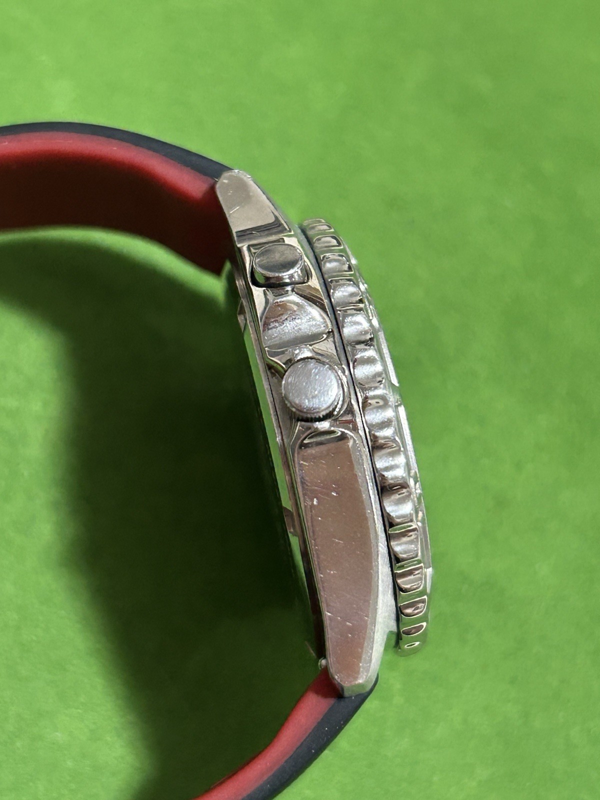 Chronograph Buttons Vintage Citizen Promaster C410 Robot Face Ana-Digi Chronograph Watch GN ...