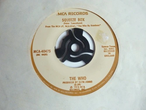 THE WHO SQUEEZE BOX 7" SINGLE MCA 40475 USA
