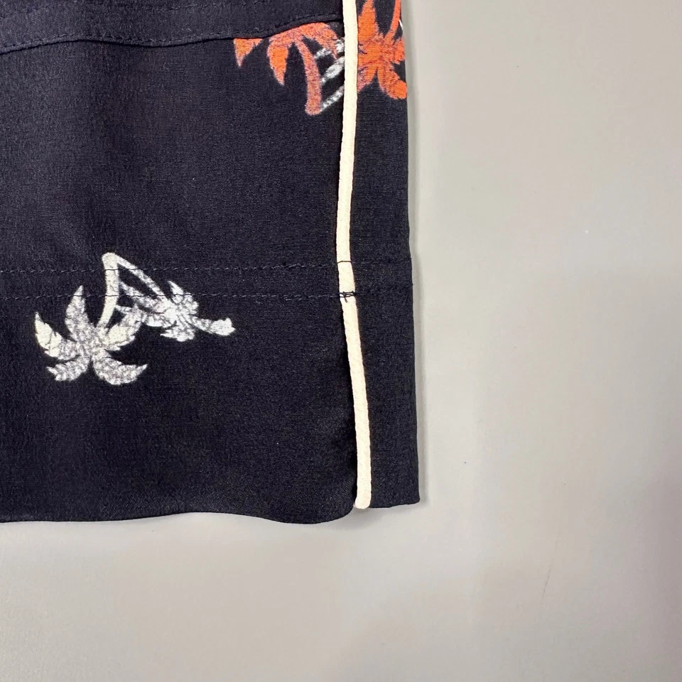 Pantalones Cortos Equipment Mujer 0 Azul Marino Seda Jaxon Cintura Alta Palmera Foto 4 de 4