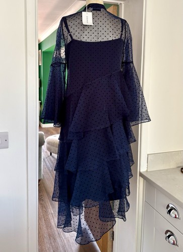 Osman Designer Blue Tulle Shirt Dress Uk 6 Oversized - Picture 4 of 10