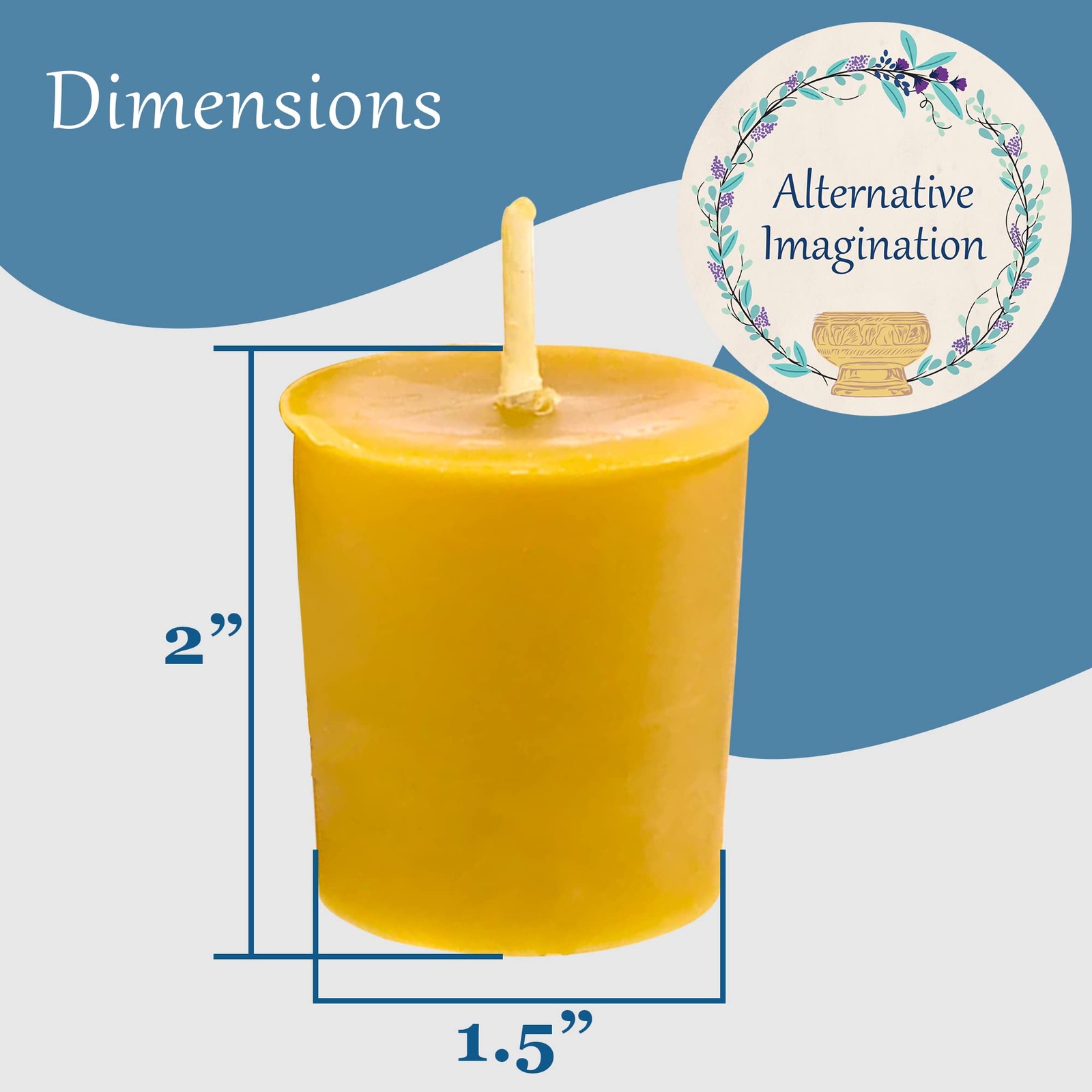 Alternative Imagination 2 Inch Votive Beeswax Candles - Naturally Colored Bees