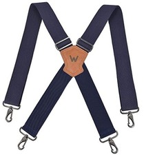 Navy suspenders for men, 2 Inch Wide Work Suspenders, Heavy Duty Swivel