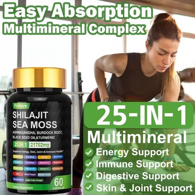 Sea Moss & Shilajit (Black Seed Oil, Turmeric, Ashwagandha, Ginger, Vitamin D)