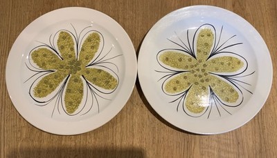 Vera Neumann Island Worcester Essteller 10 Zoll Durchmesser handbemalt 2er Set sehr guter Zustand 