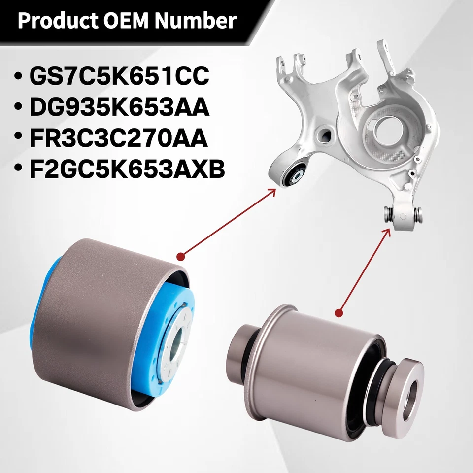 Buje de suspensión de eje trasero 13-20 Ford Fusion Mondeo Edge Taurus Mustang 2 piezas Foto 2 de 4