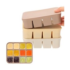 3 Pack Baby Food Freezer Tray with Lids 2.8 oz x 12 Cups Silicone Baby Food S...