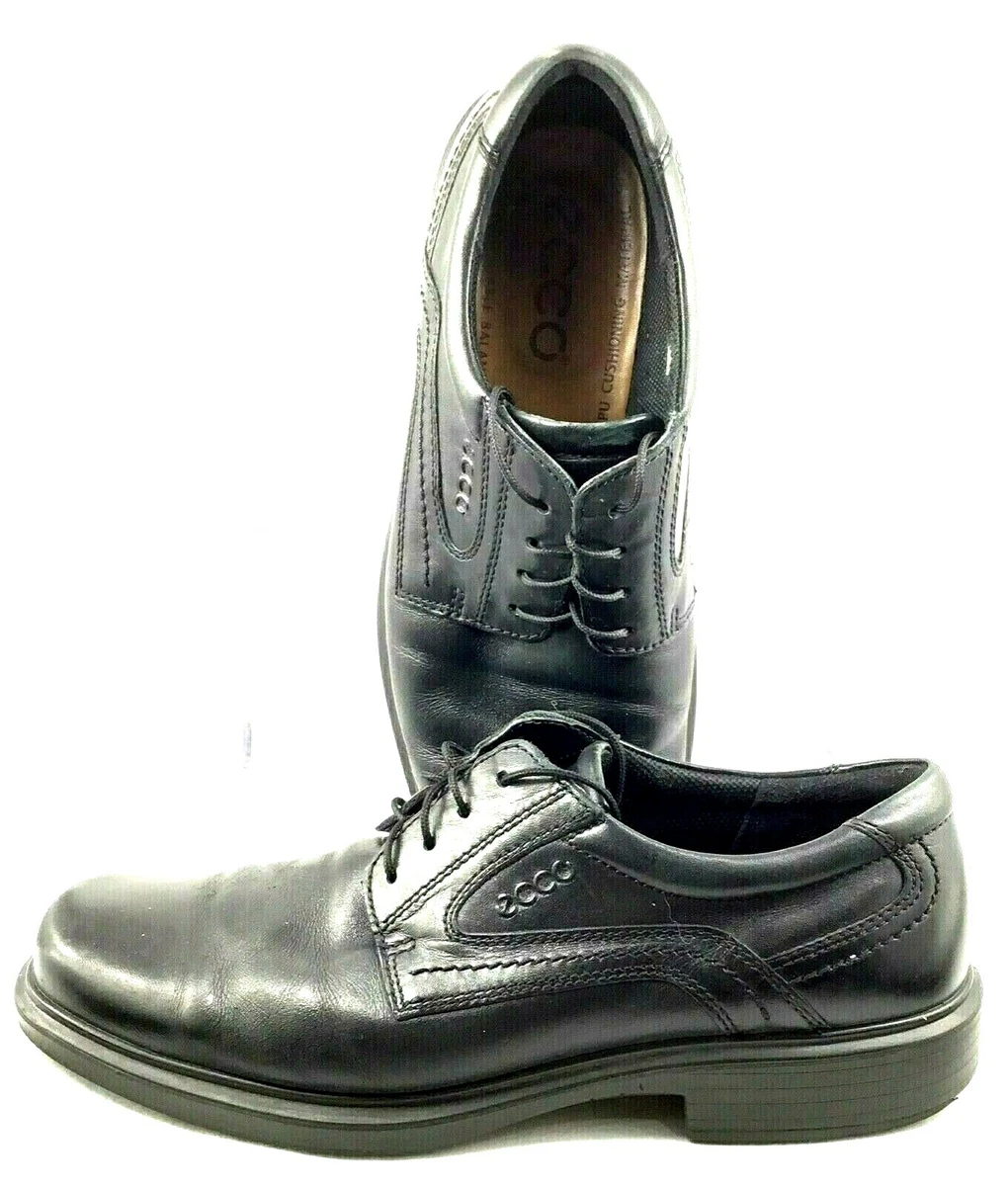 Ecco Helsinki Oxford Men s EUR 41 US 7 7.5 Black Leather Plain Toe Lace Up Shoes