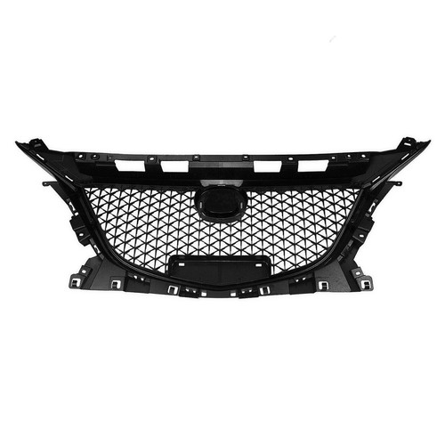 Front Upper Grille Honeycomb Style For Mazda 3 Axela 2014 2015-2016 Glossy Black - Picture 4 of 10
