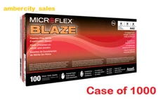 MicroFlex N48 Blaze Powder Free Nitrile Exam Gloves Case of 1000