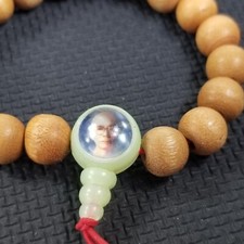 Tibetan Buddhist Prayer Mala Brown Wood Bead Bracelet bodhisattva Picture Photo
