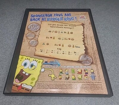 Spongebob Squarepants Atlantis Burger King Print Ad 2007 Framed 8.5x11 