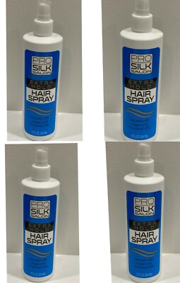 ( LOT 4 ) P.Silk.Salon Extra Hold Hair Spray Argan & Coconut Oils 12 Oz Each