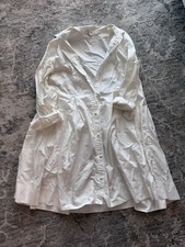 Madewell Cotton Button Up Long Sleeve White Dress XS Extra Small Collared 