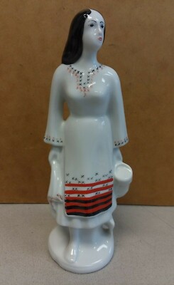 1950s Arpo Curtea De Arges ROMANIA PEASANT WOMAN MILKMAID Figurine Statue