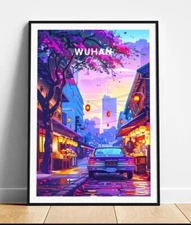 Wuhan travel print - China travel poster, Wuhan poster, Wuhan China poster