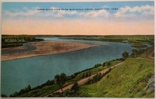 Sioux City IA Postcard Mid 1900s Rare Three State View War Eagle Grave NE SD