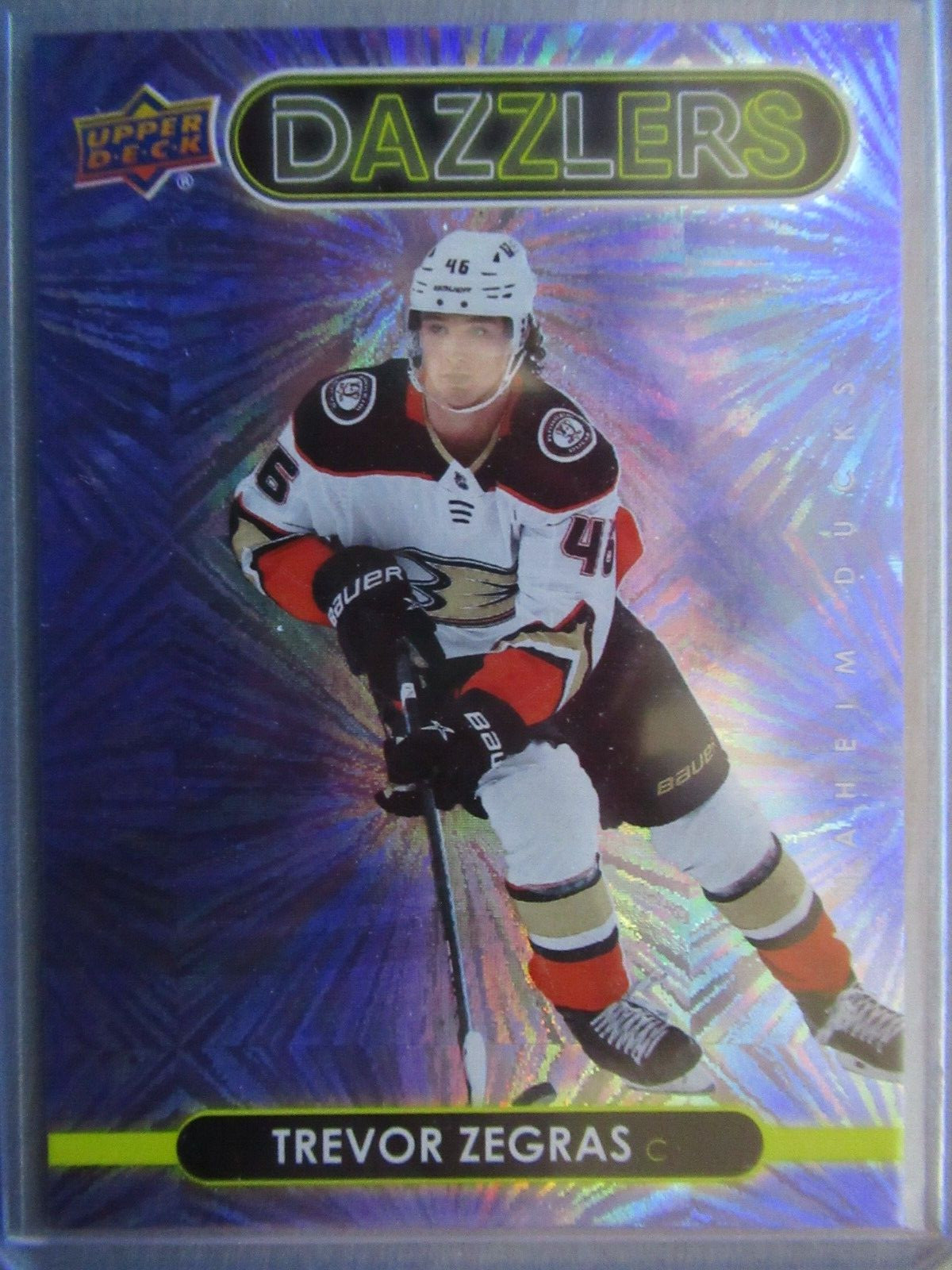 Trevor Zegras 21-22 Upper Deck 1 Rookie Dazzlers Purple