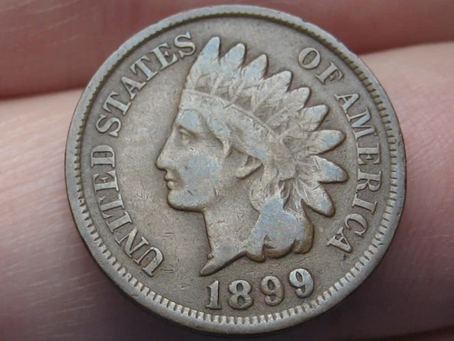 1899 Indian Head Cent Penny- Fine/VF Details, Chocolate Brown