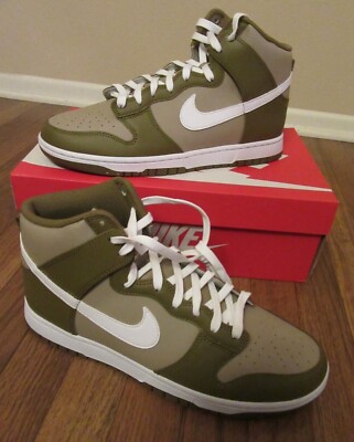 Nike Dunk High Retro Size 11.5 Hazel Rush White Khaki DJ6189 201 New In Box DS 