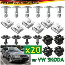 Für VW Passat B5 Unterfahrschutz + Getriebeschutz + Einbausatz Clips Schrauben