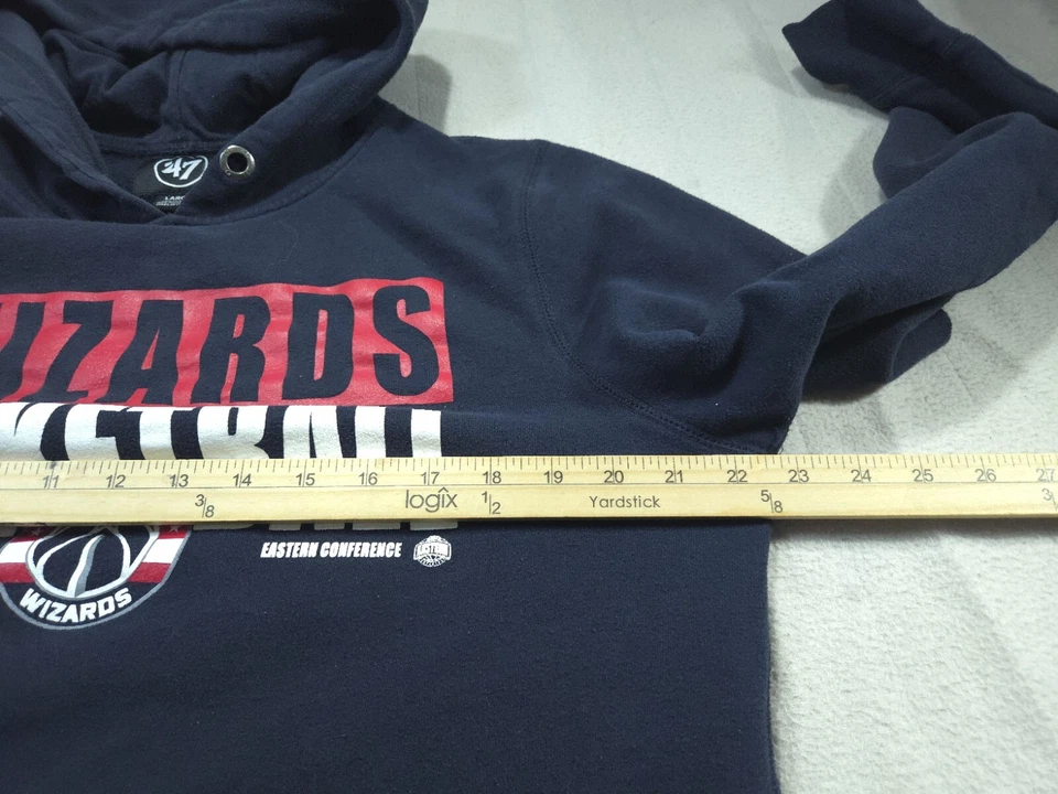 Washington Wizards Hoodie Sweatshirt Large 47 Brand Pullover Sweater Mens - Image 3 of 4