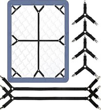 Bed Sheet Straps Fitted Bed Sheet Fasteners Clips Adjustable 6 Pack Black