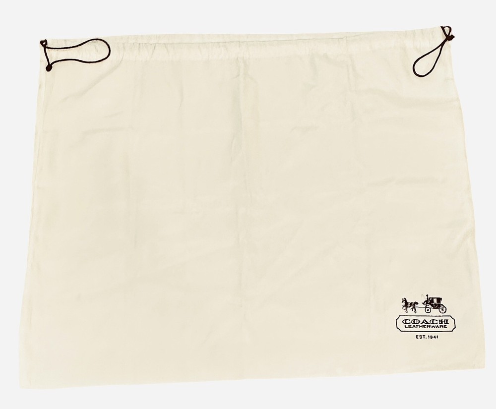 Coach Dust Bag Stage Coach Large Drawstring Ivory 23” x 19”
