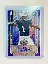  2021 Leaf Metal Draft Mojo Purple Autographs Jaycee Horn /7 Panthers