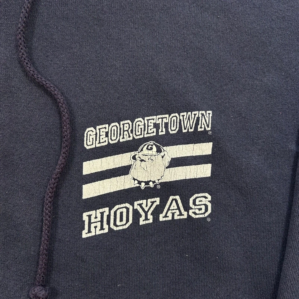 Sudadera con Capucha Vintage Años 90 Nuez Moscada Georgetown Hoyas Bulldog Gráfico Cremallera Completa L Foto 4 de 4